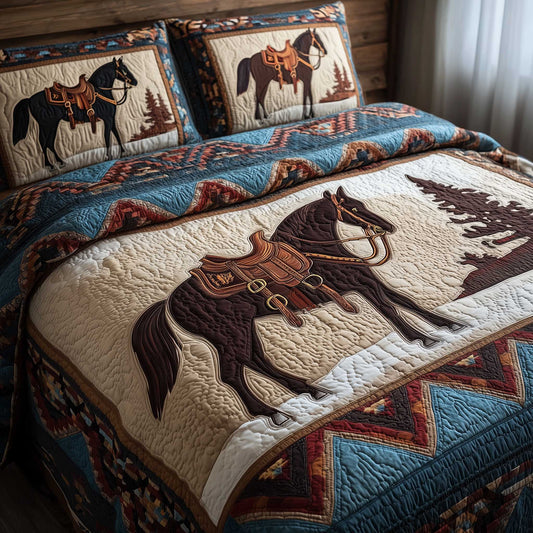 Prairie Horse 3-Piece Quilted Bedding Set GFTOMA8823