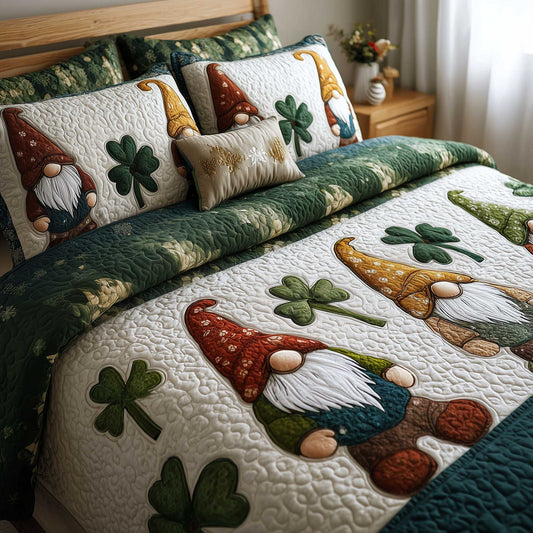Shamrock Gnome 3-Piece Quilted Bedding Set GFTOMA8828