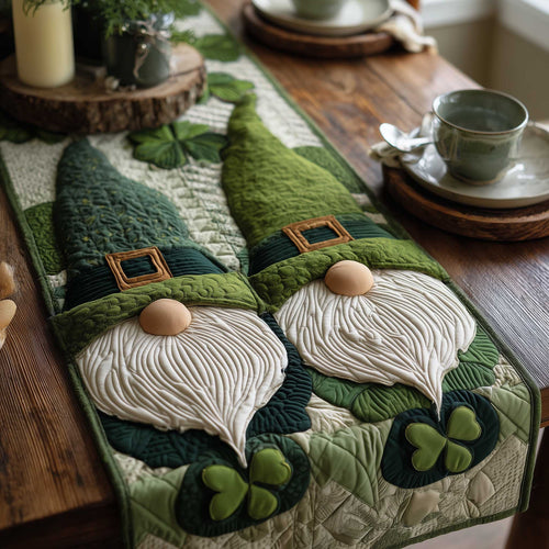 Shamrock Gnome Quilted Table Runner GFTOMA8832
