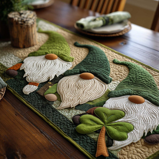 Shamrock Gnome Quilted Table Runner GFTOMA8833