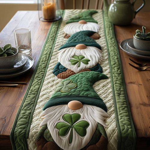 Shamrock Gnome Quilted Table Runner GFTOMA8835