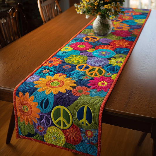Peace Sign Quilted Table Runner GFTOMA8954