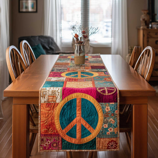Peace Sign Quilted Table Runner GFTOMA8955