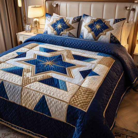 Star of David 3-Piece Quilted Bedding Set GFTOMA8966
