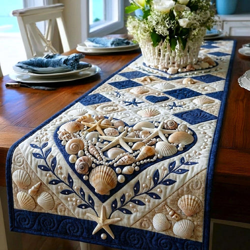 Seashell Romance Quilted Table Runner GFTOMA9156