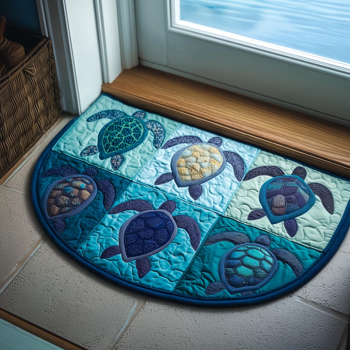 Turtle Calm Quilted Welcome Mat GFTOMA9269