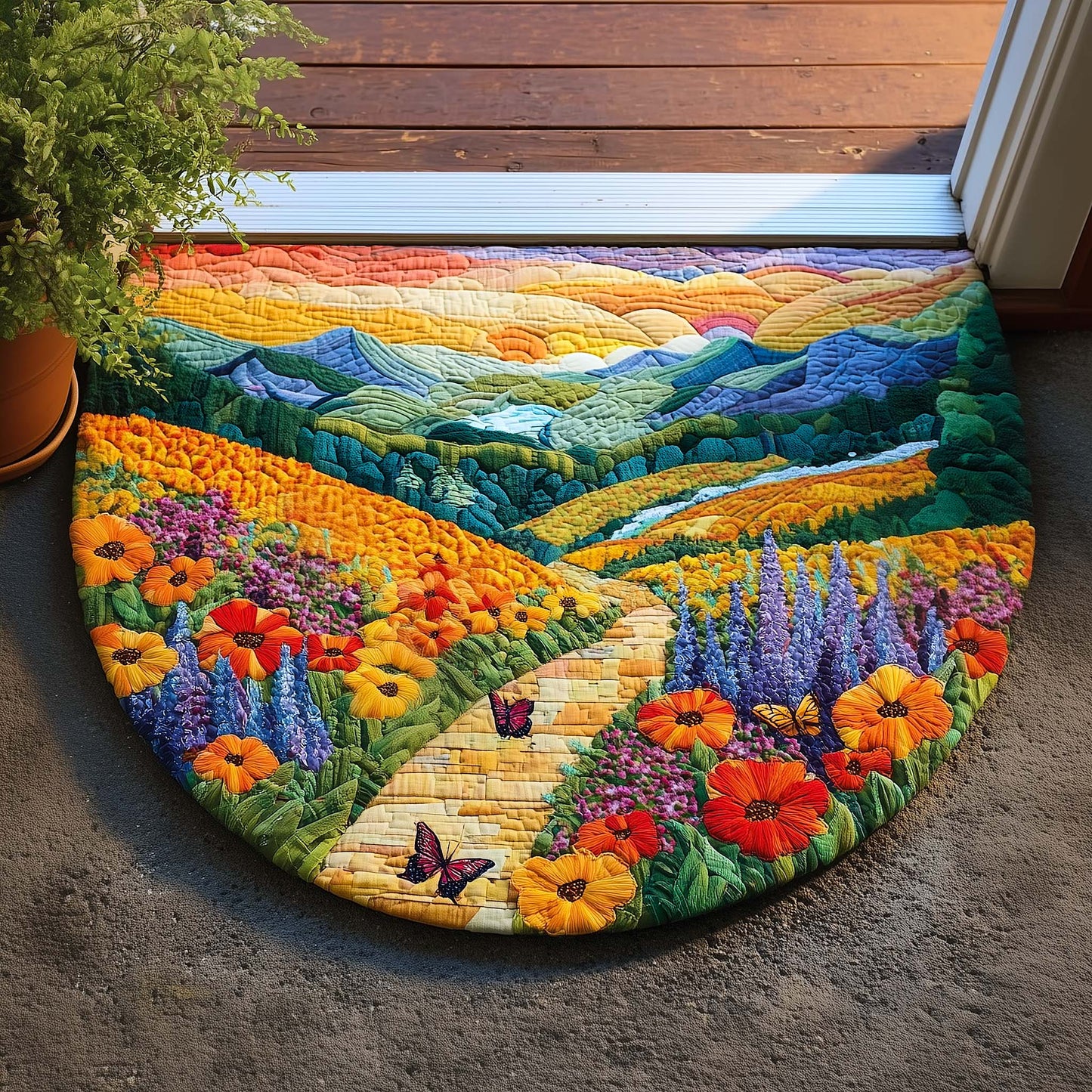 Flower Drift Quilted Welcome Mat GFTOMA9307