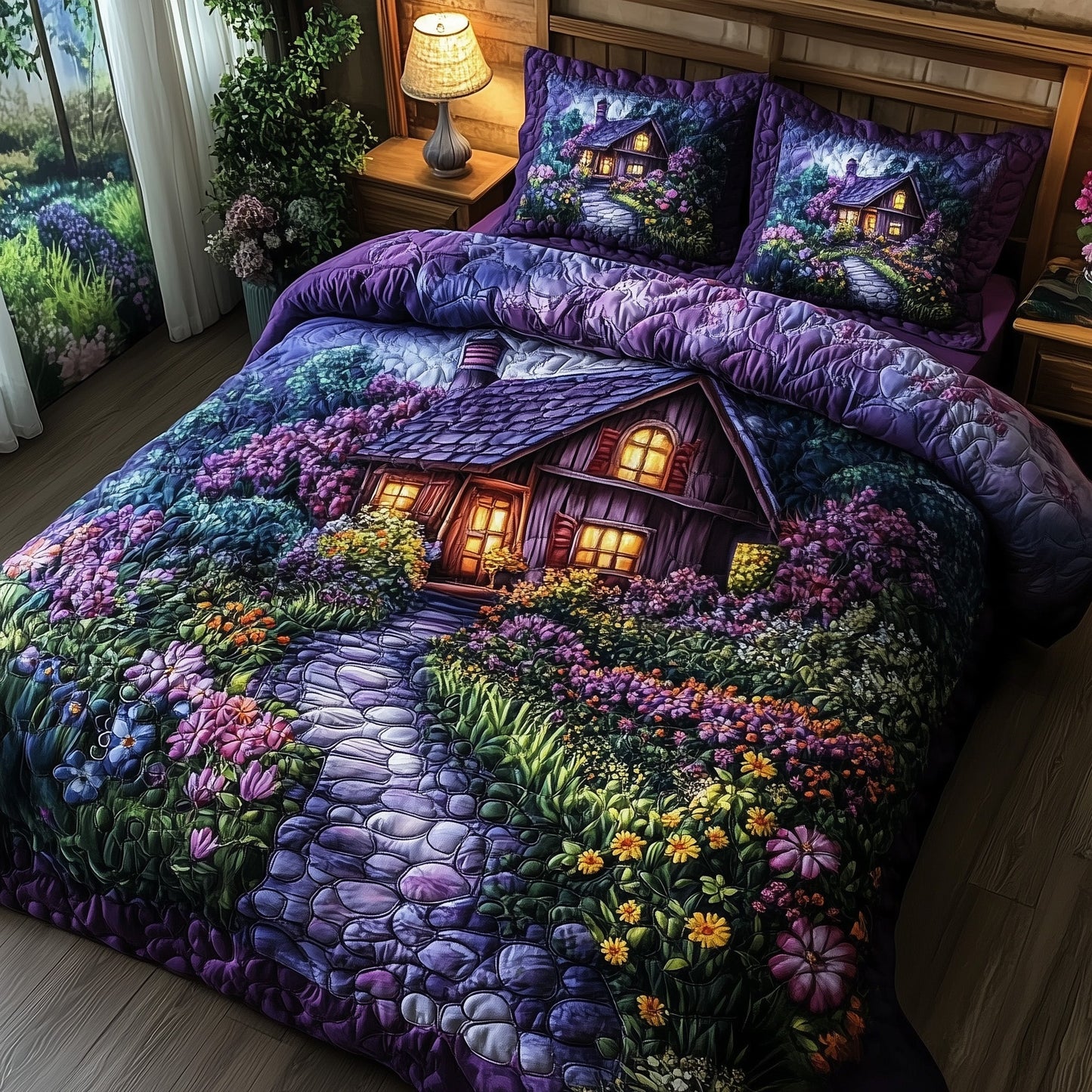 Fairytale Cottage 3-Piece Quilted Bedding Set GFTOMA934