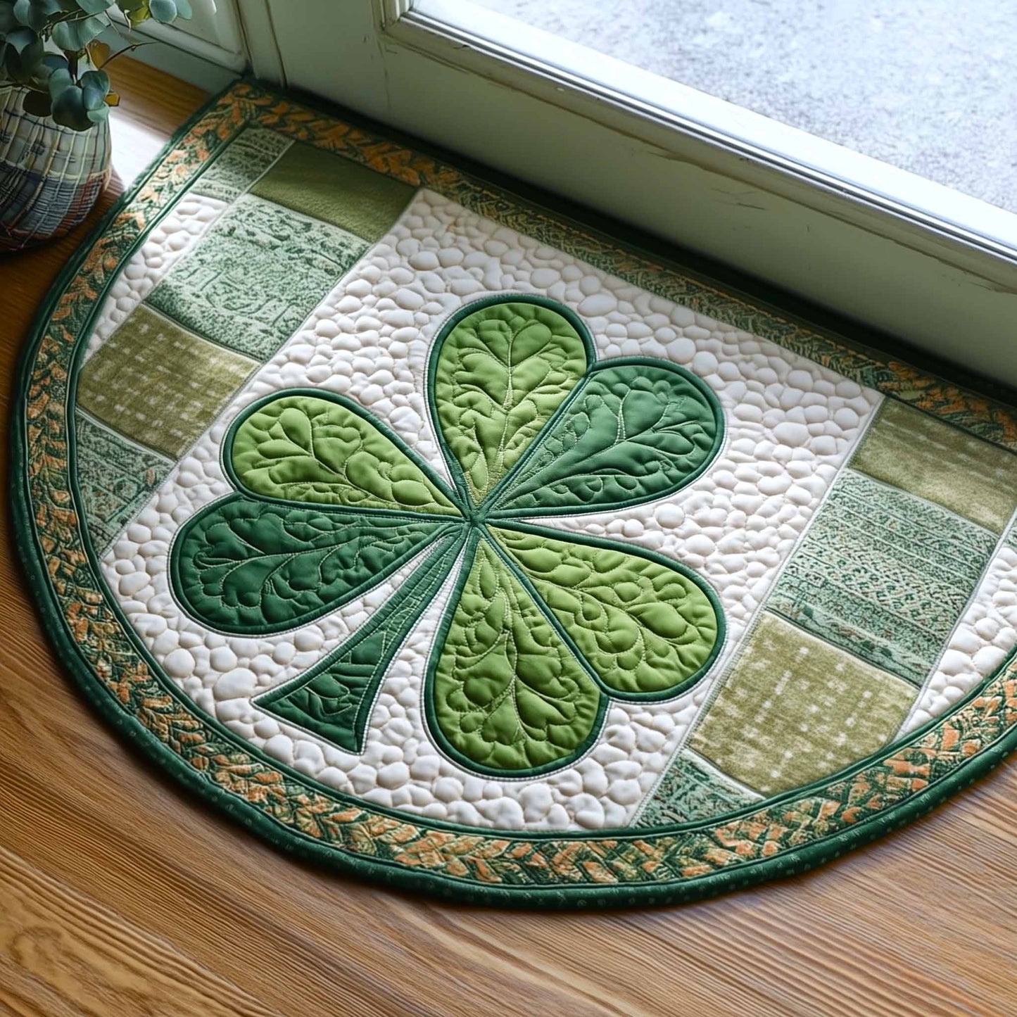 Emerald Bloom Quilted Welcome Mat GFTOMA9371