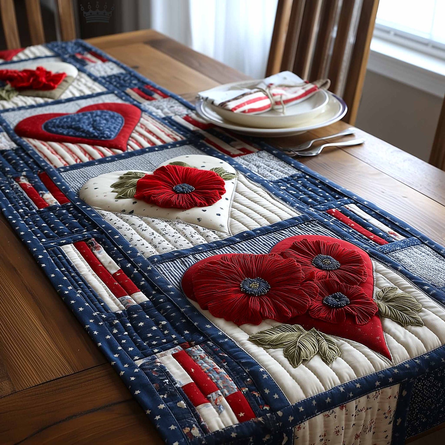 Freedom Bloom Quilted Table Runner GFTOMA9392