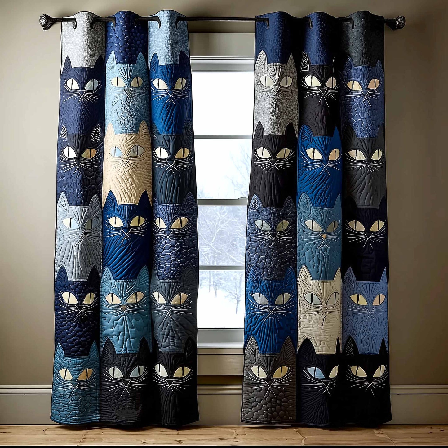 Cozy Cat Quilted Curtains GFTOMA9423