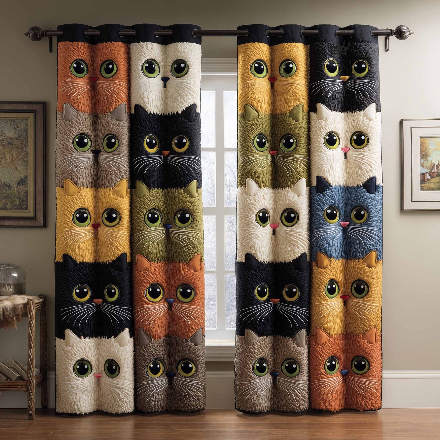 Happy Cat Quilted Curtains GFTOMA9424