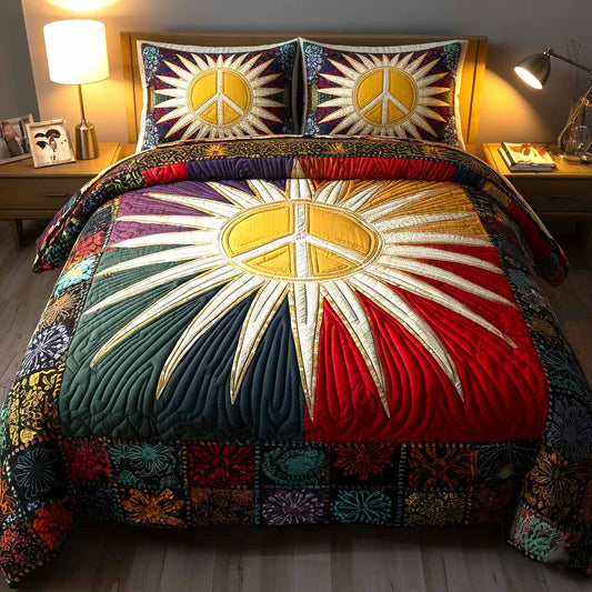 Peace Vibes 3-Piece Quilted Bedding Set GFTOMA9430