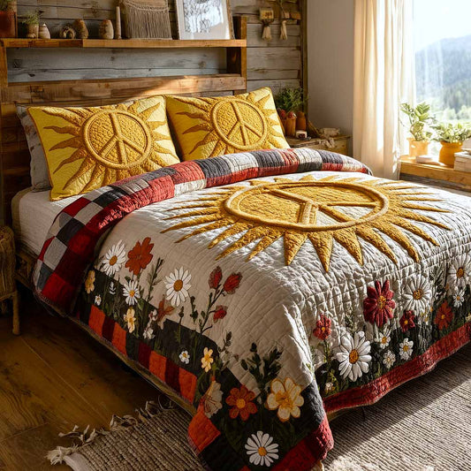 Flower Power 3-Piece Quilted Bedding Set GFTOMA9431