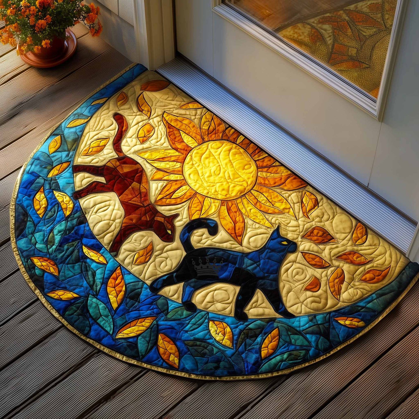 Sunny Cat Quilted Welcome Mat GFTOMA9434