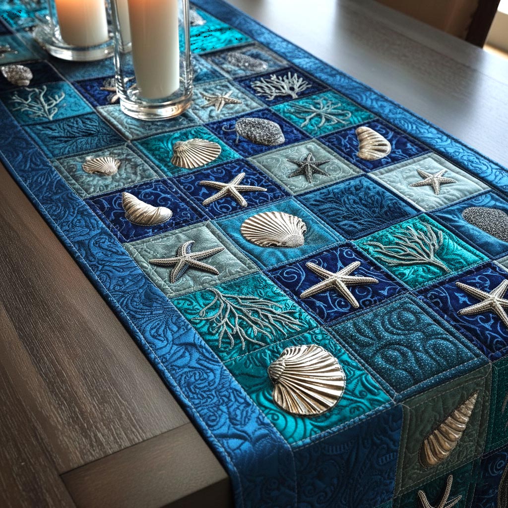 Seashell Calm Quilted Table Runner GFTOMA9440