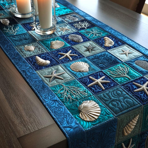 Seashell Calm Quilted Table Runner GFTOMA9440