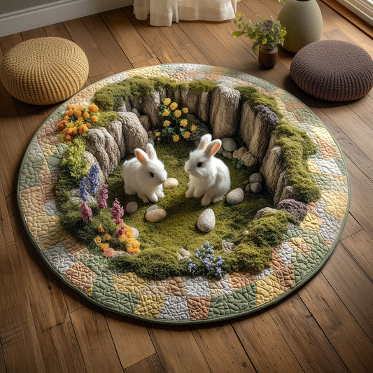 Spring Bunny Quilted Round Mat GFTOMA9474