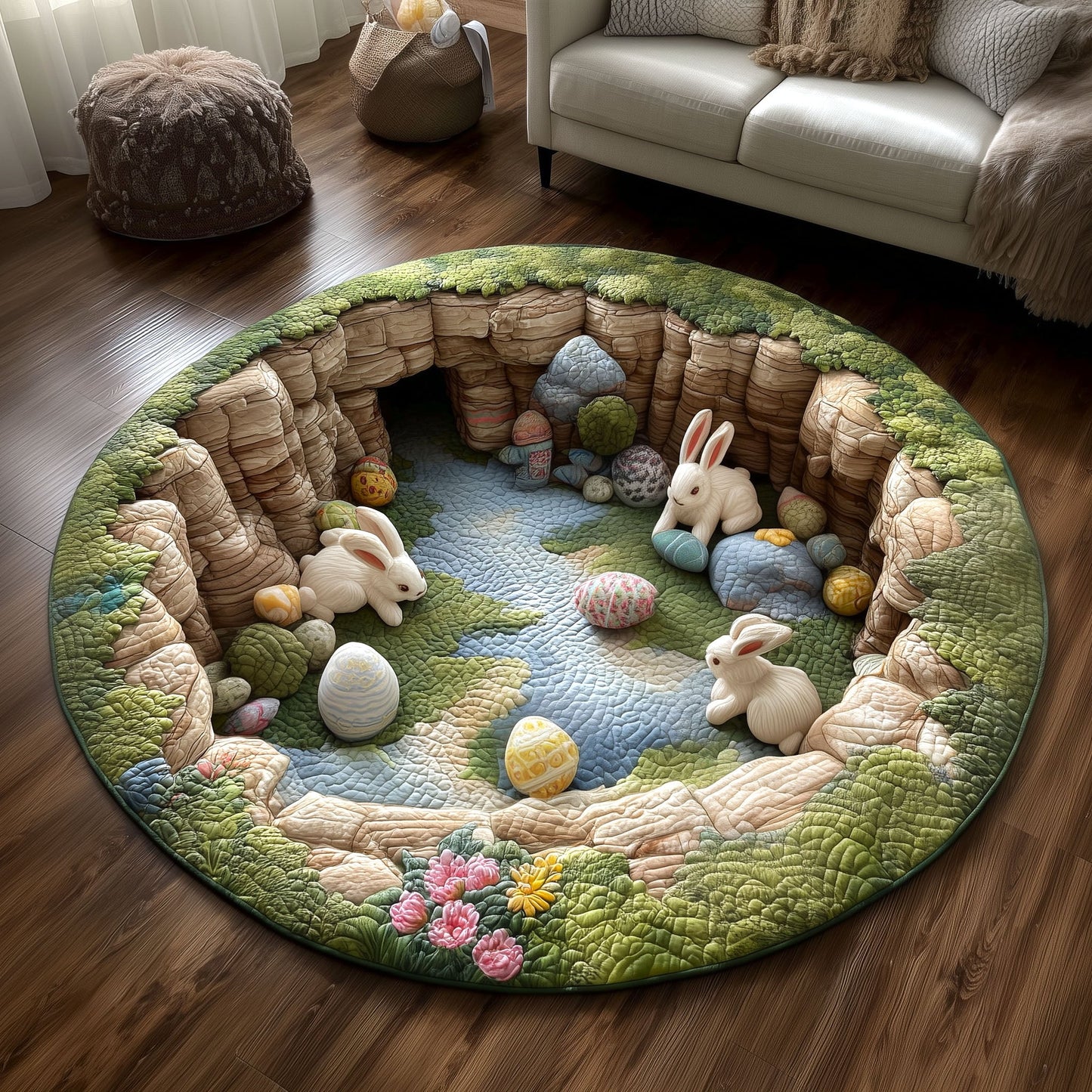 Egg Garden Quilted Round Mat GFTOMA9475
