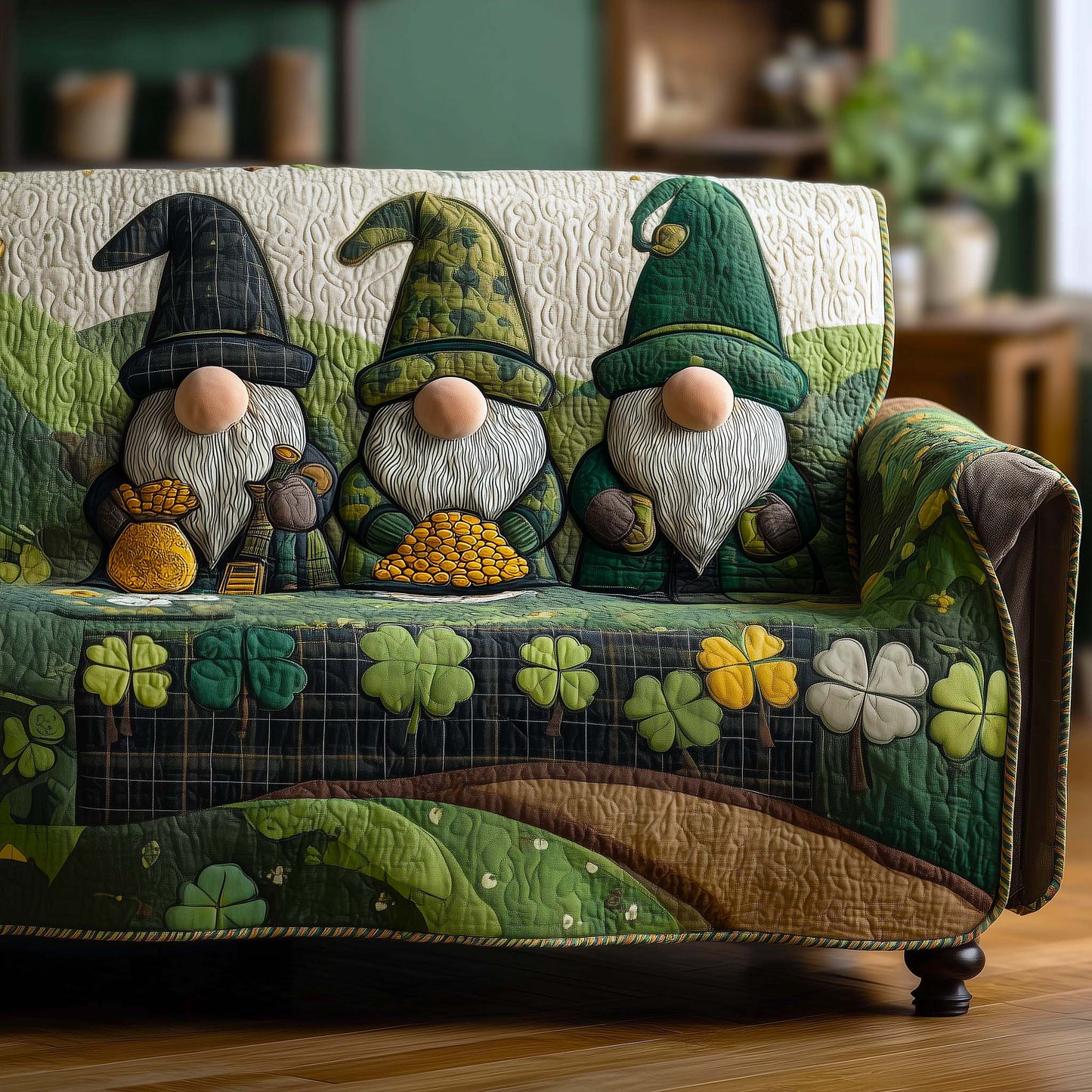 Shamrock Soul Quilted Sofa Cover GFTOMA9518