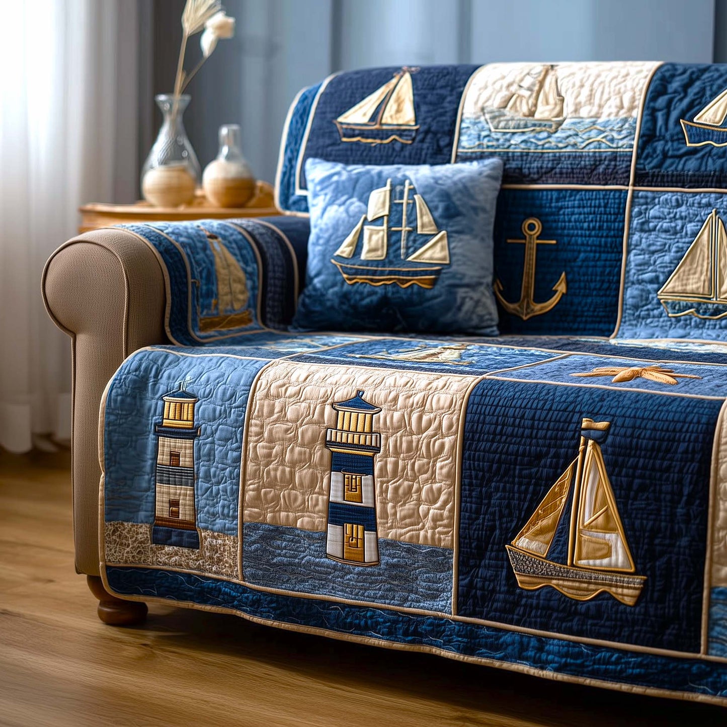 Harbor Light Quilted Sofa Cover GFTOMA9521