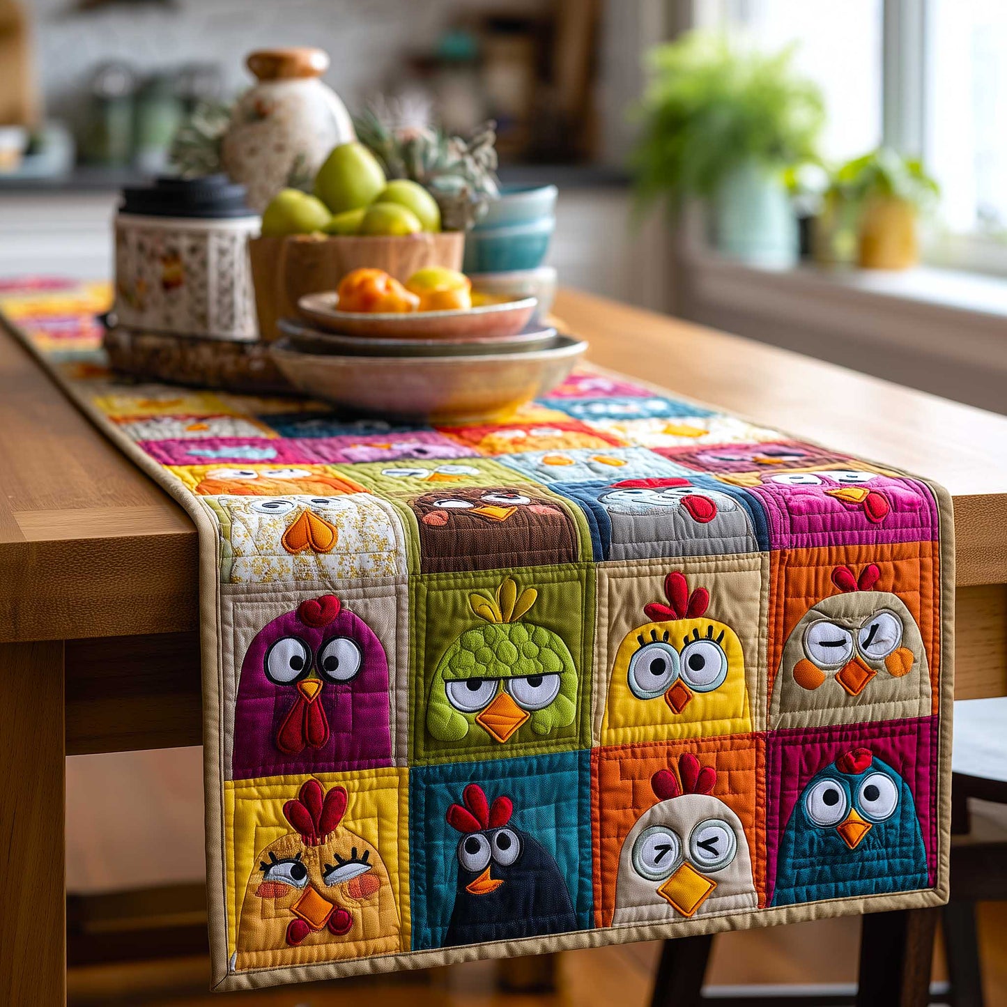 Clucky Charm Quilted Table Runner GFTOMA9557