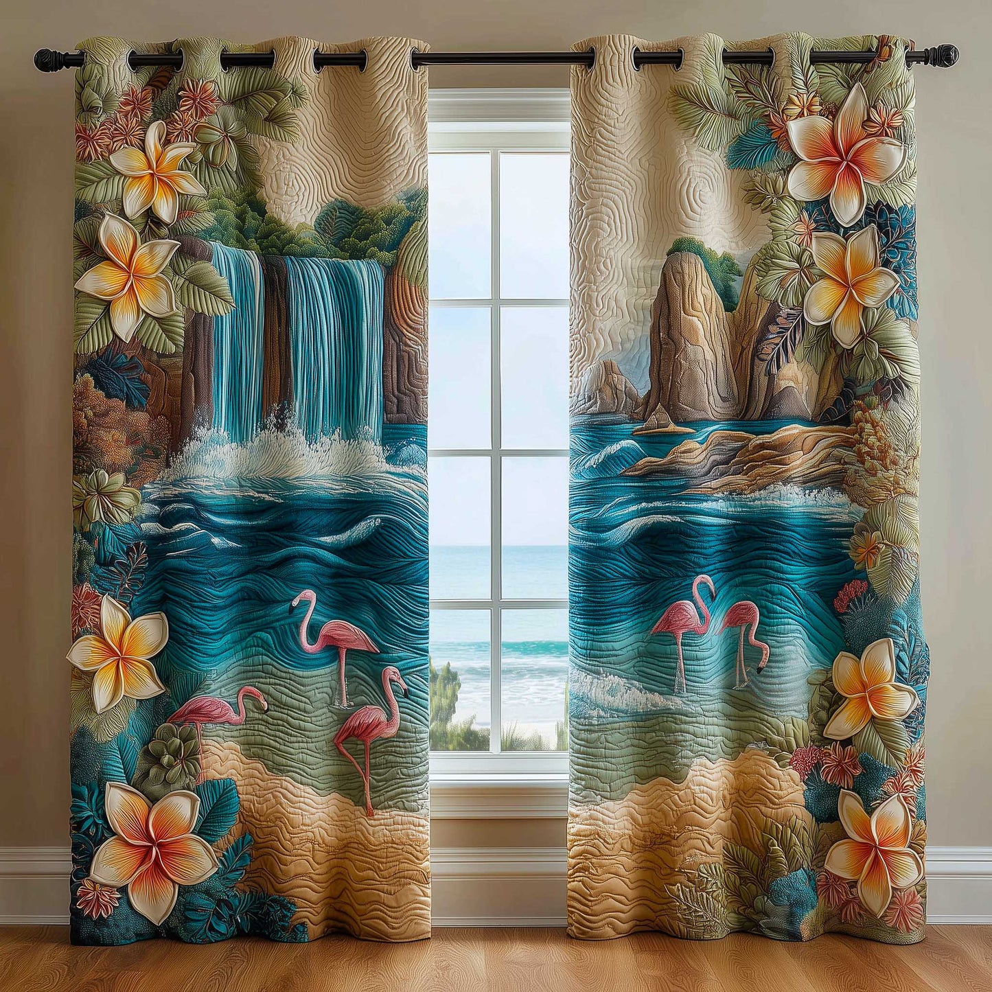 Island Vibes Quilted Curtains GFTOMA9575