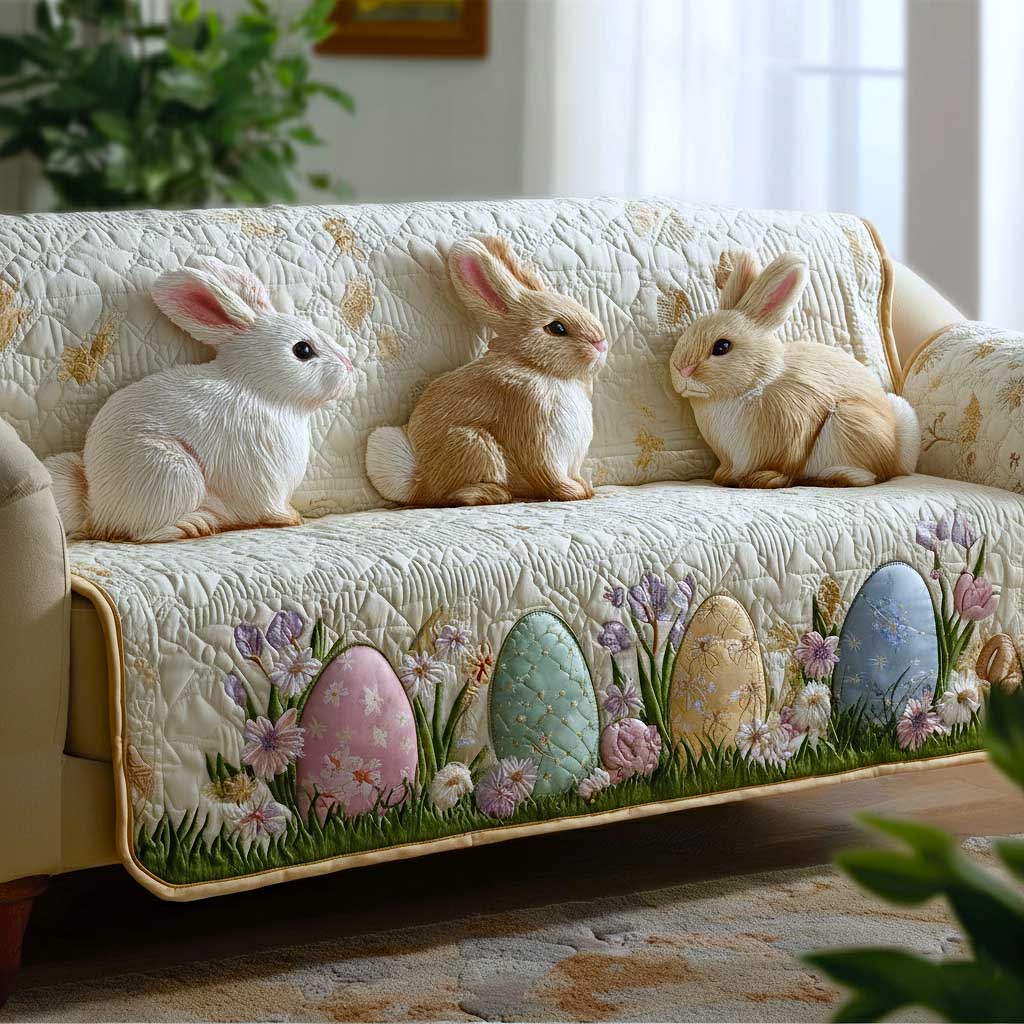 Cottage Bunny Quilted Sofa Cover GFTOMA9598