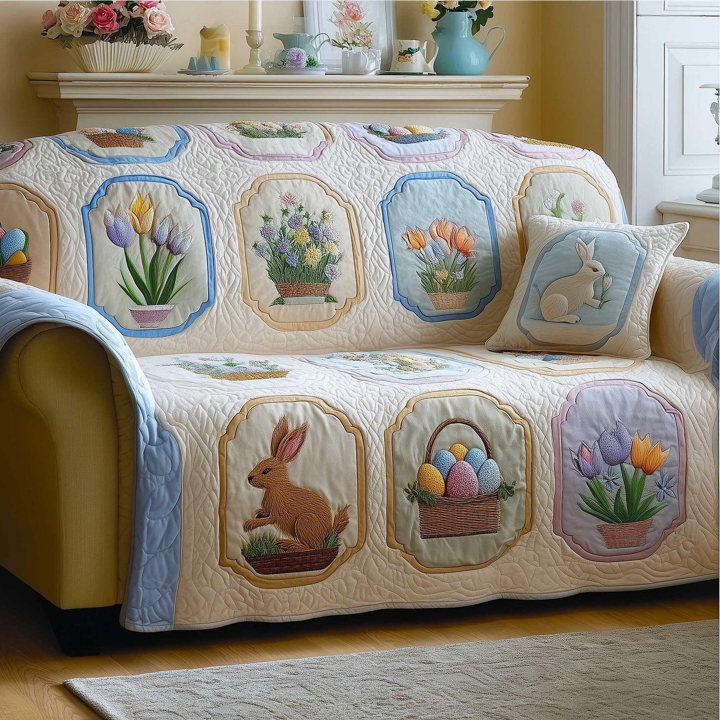 Egg Garden Quilted Sofa Cover GFTOMA9600