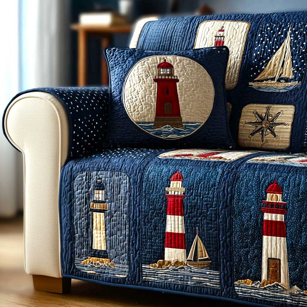 Ocean Breeze Quilted Sofa Cover GFTOMA9602