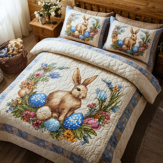 Cottage Bunny 3-Piece Quilted Bedding Set GFTOMA9609
