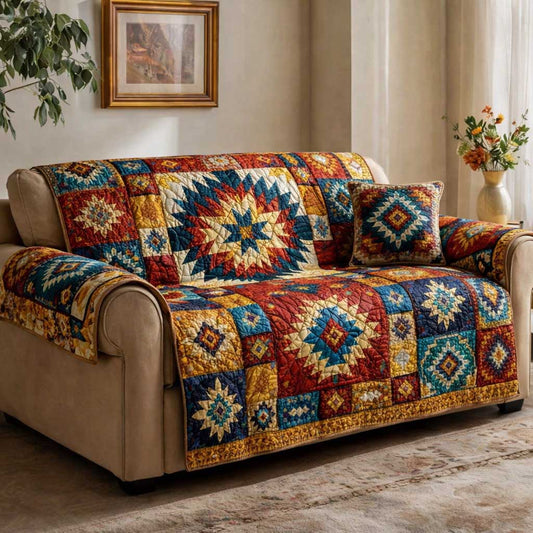 Tribal Lines Quilted Sofa Cover GFTOMA9662