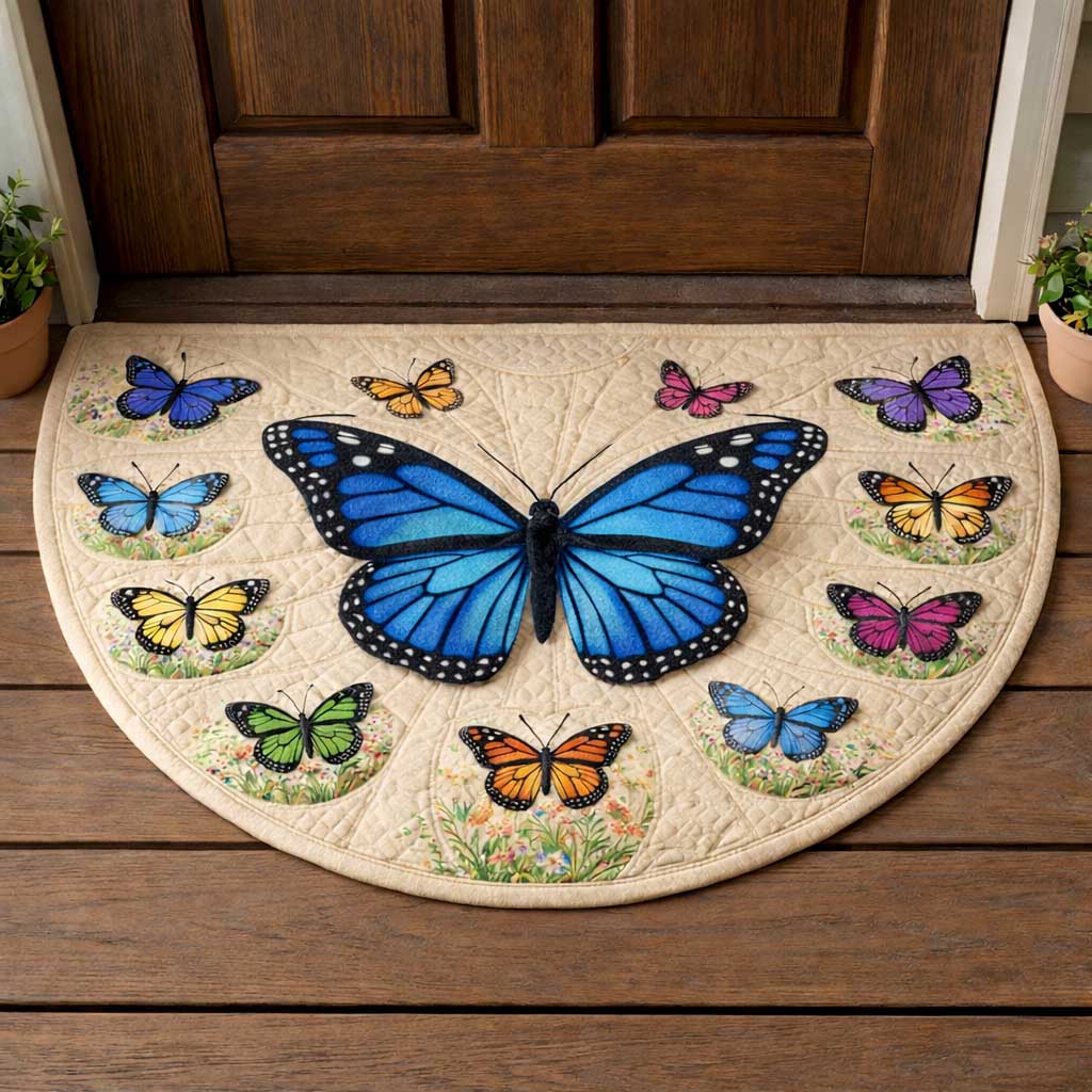 Butterfly Bloom Quilted Welcome Mat GFTOMA9677