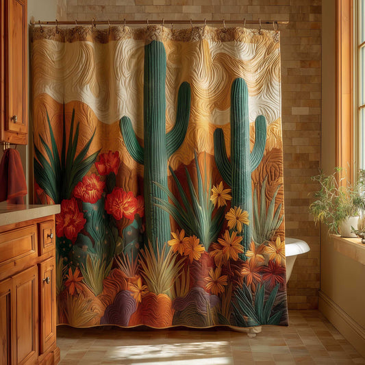 Golden Cactus Shower Curtain GFTOMA9751