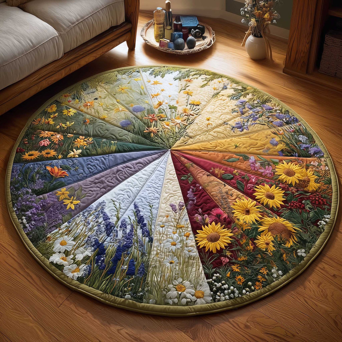 Cottage Bloom Quilted Round Mat GFTOMA9775