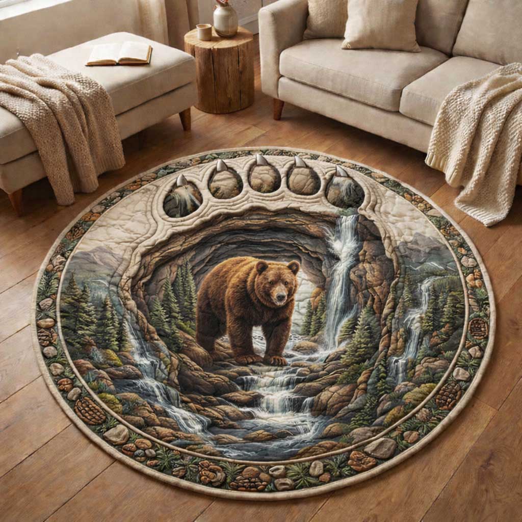 Wilderness Bear Quilted Round Mat GFTOMA9778