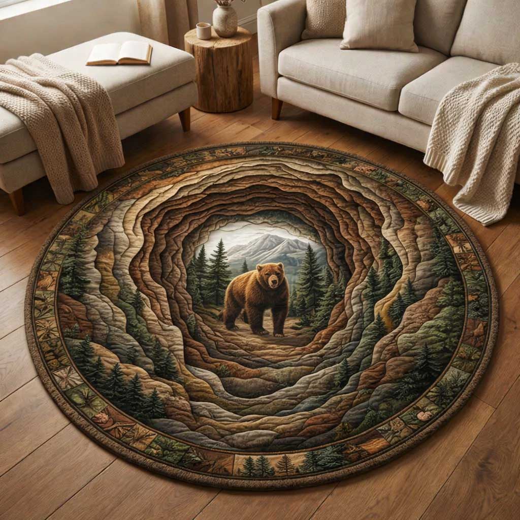 Wilderness Bear Quilted Round Mat GFTOMA9781