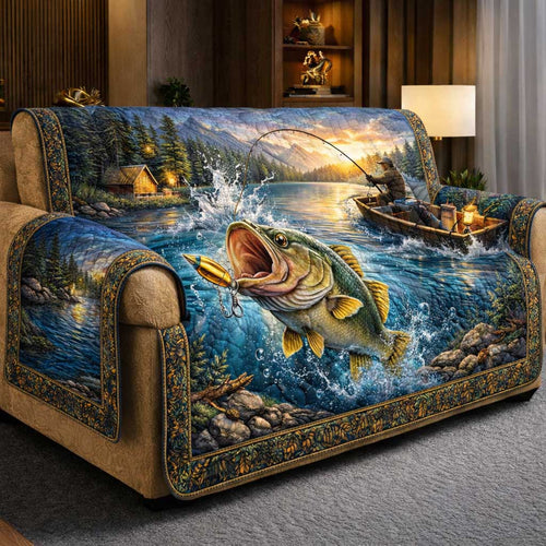 Rustic Angler Quilted Sofa Cover GFTOMA9815