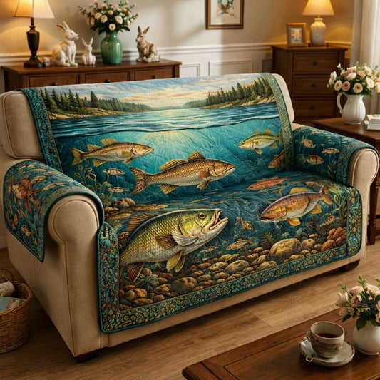 Fish Tales Quilted Sofa Cover GFTOMA9817
