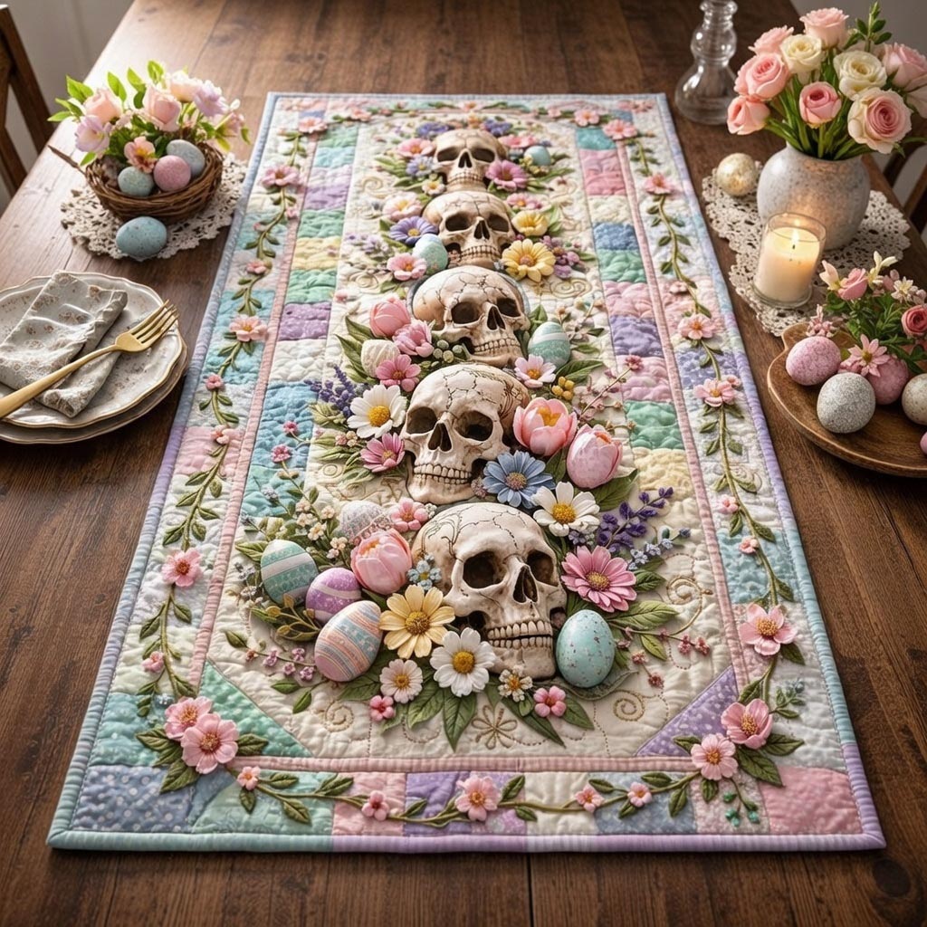 Bone Blossom Quilted Table Runner GFTOMA9827