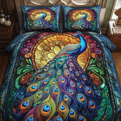 Peacock 3-Piece Quilted Bedding Set GFTOMA982