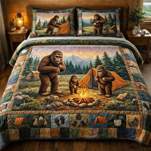 Squatch Camp 3-Piece Quilted Bedding Set GFTOMA9831