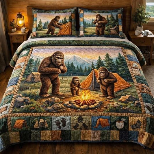 Squatch Camp 3-Piece Quilted Bedding Set GFTOMA9831