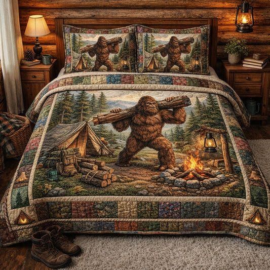 Forest Squatch 3-Piece Quilted Bedding Set GFTOMA9833