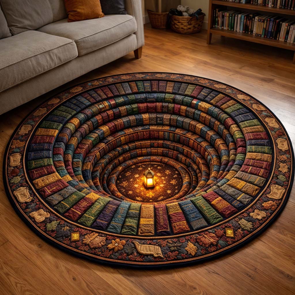 Cozy Reads Quilted Round Mat GFTOMA9845