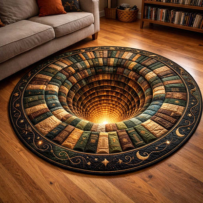 Cozy Library Quilted Round Mat GFTOMA9847
