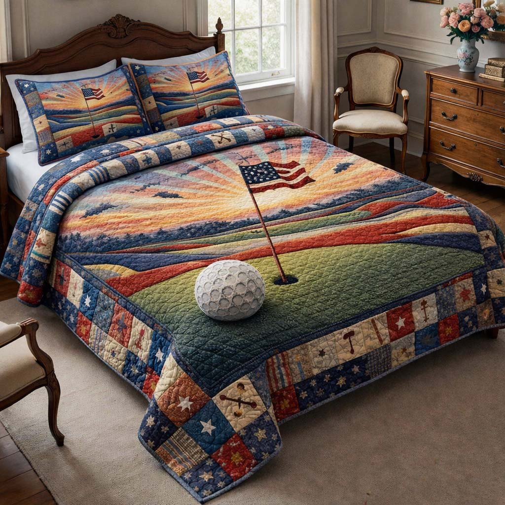 Country Club 3-Piece Quilted Bedding Set GFTOMA9889