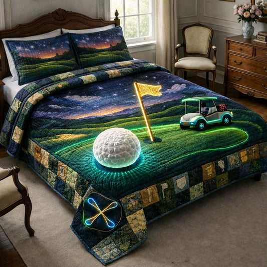 Golden Tee 3-Piece Quilted Bedding Set GFTOMA9890