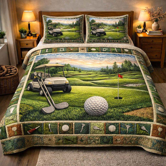 Fairway Golf 3-Piece Quilted Bedding Set GFTOMA9891