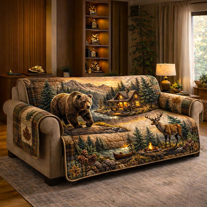 Rustic Lodge Quilted Sofa Cover GFTOMA9908